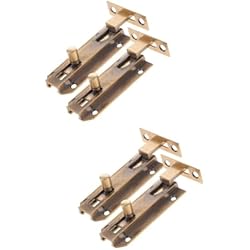 Homoyoyo 4 Piezas Pestillo De Puerta De Gabinete De Cobre Pestillos De Puertas Francesas Cerradura De Pestillos De Puerta Interior Perno Al Ras Latón Francés Puertas Corredizas