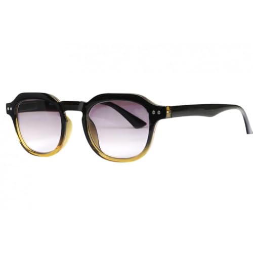 Nyls Creación Gafas Lupa De Sol Negro Amarillo Clases y Moda Rectangulares - Tamaño: Dioptría 2 - Color: Negro - Hombre, Negro , Dioptrie 2