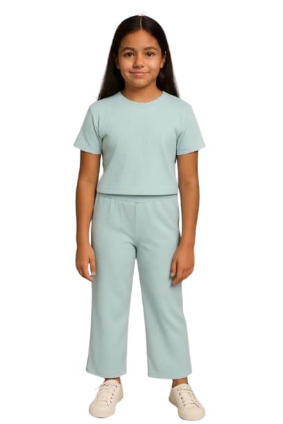 Image of Girls Premium Cotton Full Sleeves Printed Nightsuit Set | Collar Style Night Dress for Girls | Soft & Breathable Pajama Set | Trendy Kids Sleepwear & Nightwear