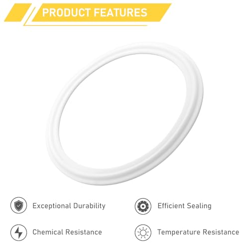 Image of 3 Inch Tri Clamp PTFE Gasket 12PCS for 3 inch Tri-Clamp Sanitary Fittings Polytetrafluoroethylene TC Seal Gaskets (0uter Diameter: 91mm, Thickness: 4mm)