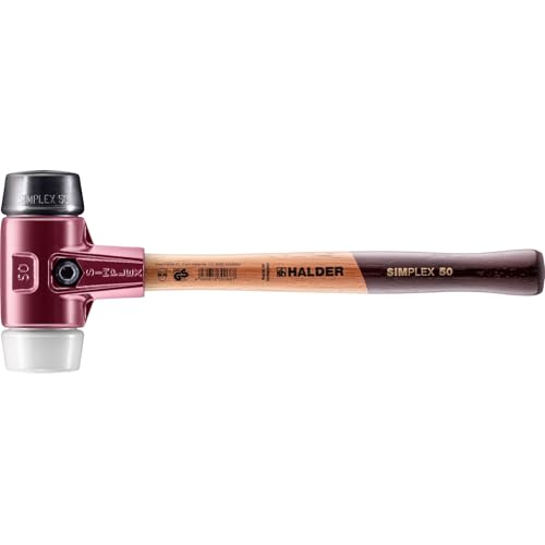 SIMPLEX-Schonhammer, Gummikomposition/Superplastik; mit Tempergussgehäuse und hochwertigem Holzstiel | D=50 mm | 3027.050