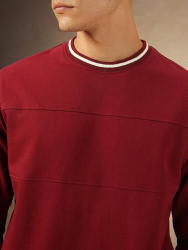 Image of Dennis Lingo Men Solid Polycotton Regular Fit Full Sleeves Pullover Sweatshirts