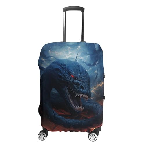 Black Snake in Flames Travel Luggage Cover Anti-scratch Suitcase Cover Elastic Suitcase Protective Cover Fits 19-32 Inch Luggage L