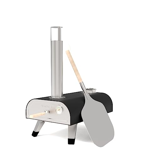 Adoro Pizza Oven by Drew&Cole - 12” Portable Outdoor Pizza Oven - Wood Pellet Fired Pizza Maker - Fast Heating - Quick Cooking - Includes Pizza Peel - Cook Whilst Camping