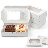Jiaoshou Pan 20 Piezas Cajas para Galletas con Ventana, para Embalaje de Macarons Bombones y Postres (Blanco)