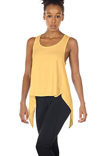 image for icyzone Tie Back Yoga Tops for Women, Lightweight Workout Athletic Tan
