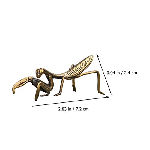 Toddmomy Copper Praying Mantis Feng Shui Brass Statue Animal Insect Garden Sculpture Figurine For Art Graden Yard Tea Table Spring Easter Feastival Decor Collectible Gift Golden #TOP3