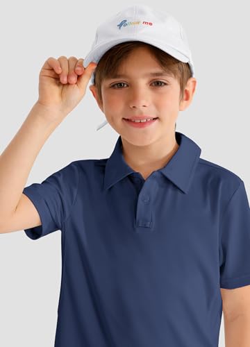 Image of MIVEI Kids' Performance School Uniform Polo Shirt Breathable UPF50+ | Youth Boys Girls Short Sleeve Golf Collared Shirts Grid Dry Fit Wrinkle Free Stretch Lightweight Cool Athletic Button Dress