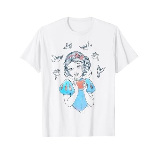 Disney Snow White Birds And Apple Sketch T-Shirt