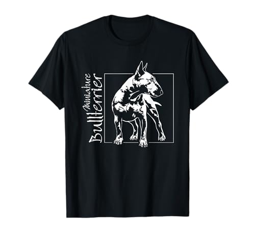 Miniature Bullterrier Hunde Portrait Hundeportrait Hunde T-Shirt Miniature Bullterrier Hunde Portrait Hundeportrait Hunde T-Shirt
