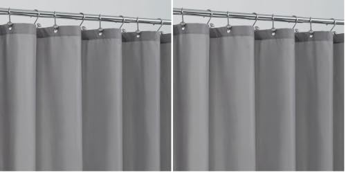 Image of ALYVIA SPRING Waterproof Fabric Shower Curtain Liner - Soft & Light-Weight Cloth Shower Liner with Magnets, Hotel Quality & Machine Washable - Standard Size 72x72, Gray (Pack of 2)