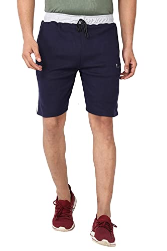 Image of Particle Men's Plus Size Big Size Bermuda Shorts | 230 GSM Ribbed Cotton Half Pant for Men with Deep Side Pockets | Sizes XL-5XL (34-52 Inch Waist)