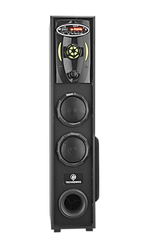 Image of TECHXEWOO PS-911 Mini Home Theatre Subwoofer System, 80W, 5.25 Inch with 3 Inch Dual Satellites, Extreme Bass, Mic Slot, Aux, USB, FM and Remote Control