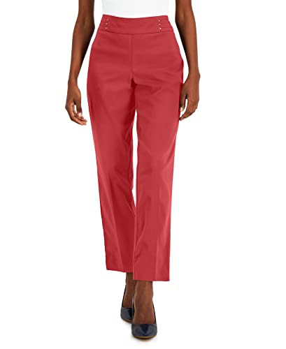 JM Women's Studded Pull-On Pants, Petite & Petite Short Cherry Flame PL