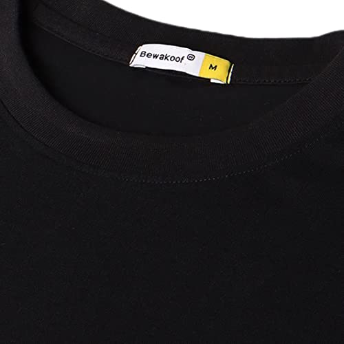 Image of Bewakoof Men's Graphic Printed 100% Cotton T-Shirt - Oversized Fit, Round Neck, Half Sleeves