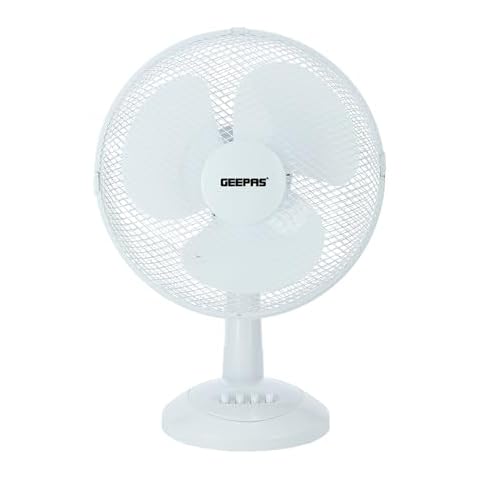 GEEPAS 12" Oscillating Desk Fan with 3 Speeds Cover