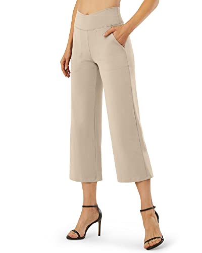 Pantalon Capri de Yoga pour Femmes avec Poches Croisées Fluide