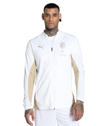PUMA Veste de survêtement AC Milan pour homme, Blanc mat et doré, XL