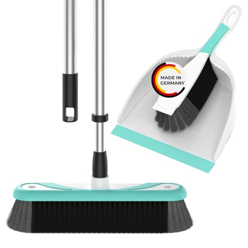 Rival Kehrgarnitur & Besen Set türkis – Kehrblech mit...