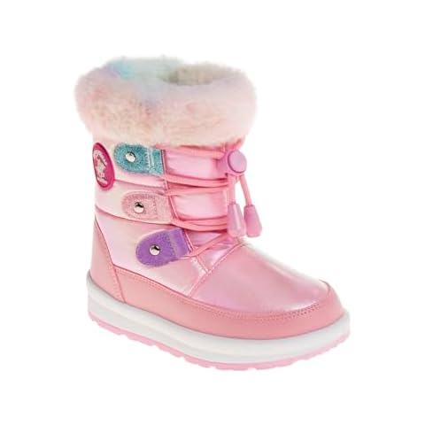 Rugged Bear Kids Boys Girls Snow Warm Comfort Winter Calf Boots, Pink, 9 US Unisex Toddler Cover