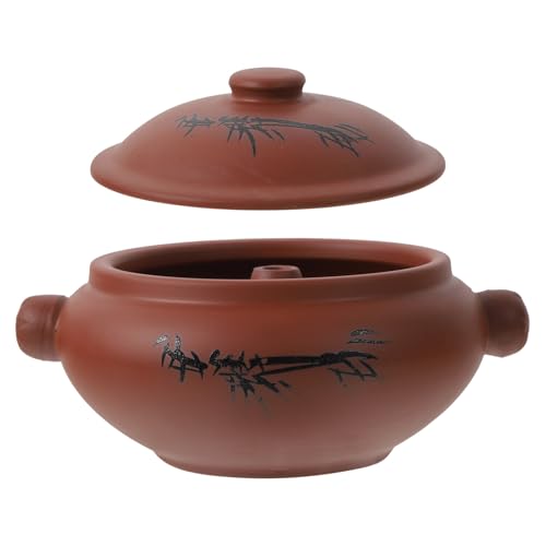 WATIIFUFU Olla de Cerámica para Cocinar y Estofar 350 Ml, Cazuela Pequeña de Barro para Sopa y Vapor, Olla Doméstica Resistente para Cocina y Accesorios de Cocina Color Color Aleatorio