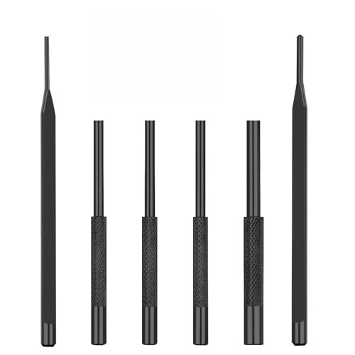 Gotical 4 -Pieces Roll Pin Punch Set and with Free Pivot Pin - Pieces Bolt Catch Install for Automotive, Watch Repair,Jewelry and Craft Punch Set - 1/16", 5/64", 3/32", 1/8" W/Roll Pin Install Tool