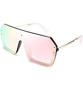 FEISEDY Classic Siamese One Piece Sunglasses Nice Rimless Stylish Retro Design for Women Men B2574