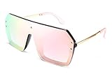 FEISEDY Classic Siamese One Piece Sunglasses Nice Rimless Stylish Retro Design for Women Men B2574