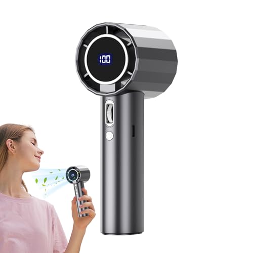 Bärbar handhållen fläkt, laddningsbar handfläkt | USB -laddning av kylning av turbo -fan | Säker bladlös struktur varmt väder måste ha leveranser för arbete, fiske resande picknick