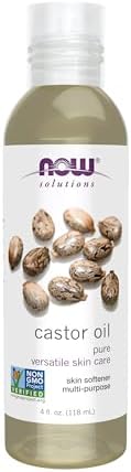 NOW Foods Solutions, Castor Oil, 100% Pure Versatile Skin Care, Multi-Purpose Skin Softener, 4-Ounce