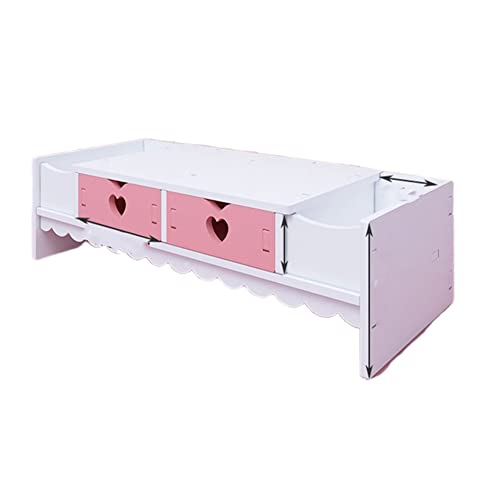 パソコン台 モニター台 机上台 引き出し付き 木製 卓上 机上 ラック キーボード 木質?収納 多種類のデザイン?ひと重 2段?引き出し? PP (F-08)