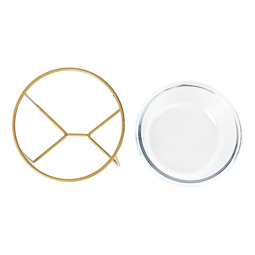 WEKAMOS シーガラス製ハイベースペット用給餌ボウル 耐久性のある犬猫用フードボウル 滑り止め底面 小型犬や猫に適した傾斜設計