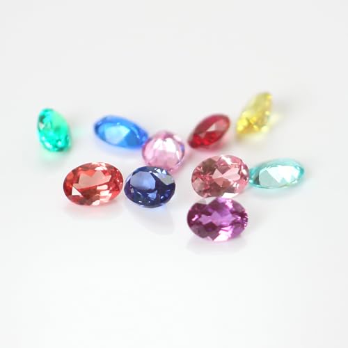 Lab Grown Sapphire Ruby Emerald Spinel YAG Gemstone Oval Cut 5x7mm & 10 Colors Color Card4