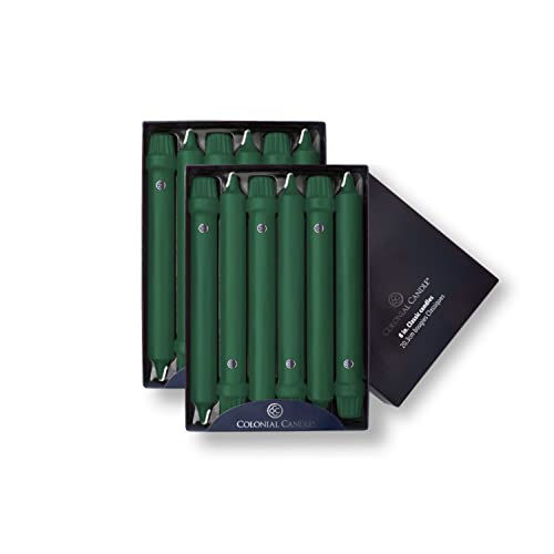 Image of Colonial Candle Unscented Taper Candle, Classic Collection, Evergreen, 8 In, Pack of 12 - Up to 6 Hours Burn