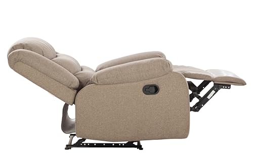 Image of Urban living - Illinois Single Seater Fabric Manual Recliner | 1 Seater Sofa | Single Sofa Recliner | 1 Seater Chair Sofa | 1 Year Warranty | Brown