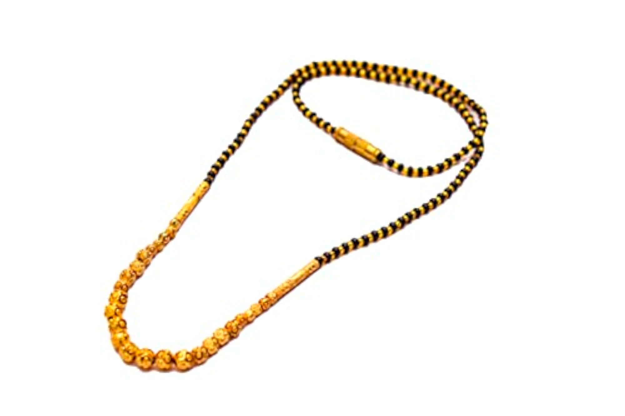 Gold Studded Mangalsutra Tanmaniya Necklace with Black Bead Chain