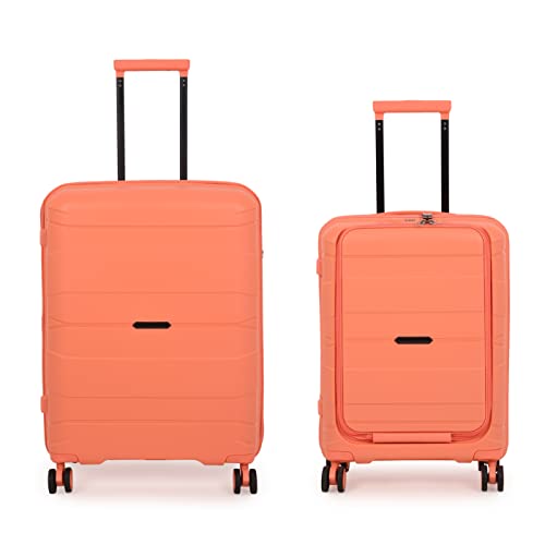 Image of it luggage Momentous Fusion Coral Set of 2-24 & 20 inches Cabin with Laptop Section and Medium Expandable Polypropylene Hardsided with TSA Lock & Wet Pouch Inside 8 Wheel Trolley Bag