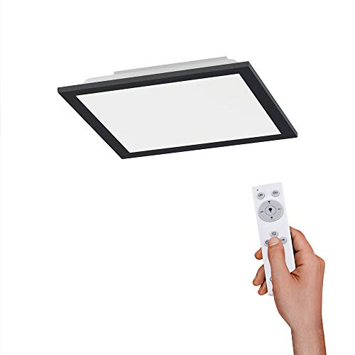 SellTec LED Panel Rahmen schwarz, dimmbar per Fernbedienung, Lichttemperatur CCT warmweiß – kaltweiß Home Office (30 x 30 m)