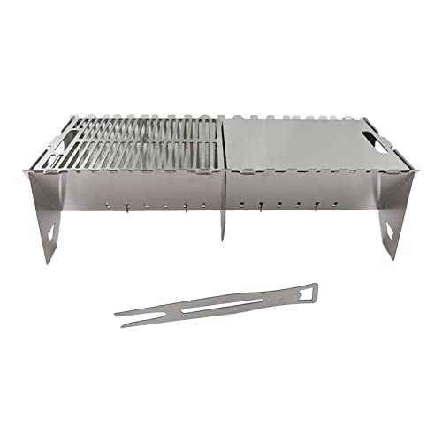 ＫＬＫＣＭＳ Folded Portable Stainless Steel Kebab for Outdoor Barbecue Camping, L