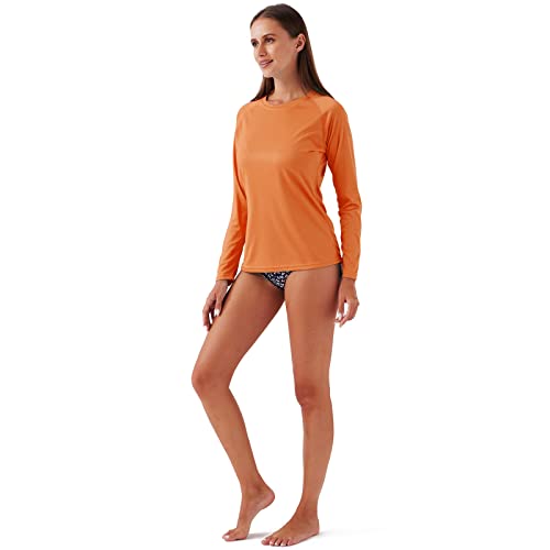 Naviskin Women'S Upf 50+ Sun Protection Long Sleeve Shirts Rash Guard Shirts Quick Dry Lightweight Hiking Shirts Caramel Size M thumb #1