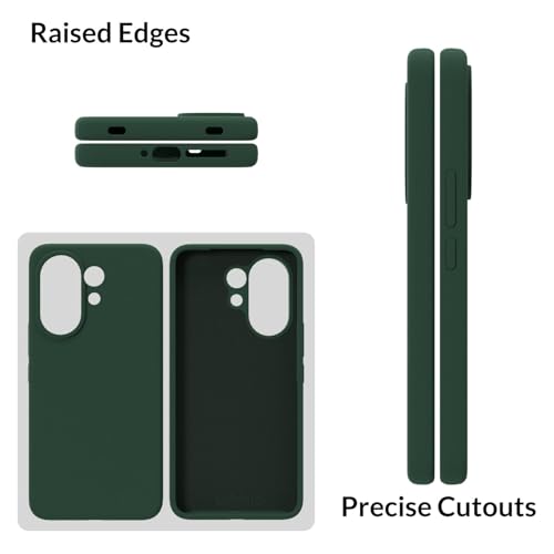 Image of SPRIG Compatible with Vivo V60 Premium SilkTone Liquid Silicone Back Cover Drop Tested Shock Proof Mobile Case for Men, Women, Boys and Girls with Camera Protection (Dark Green)