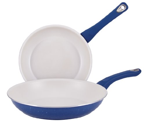Farberware 16276 New Traditions Nonstick Frying Pan Set  Fry Pan Set  Skillet Set - 925 Inch and 115 Inch Blue