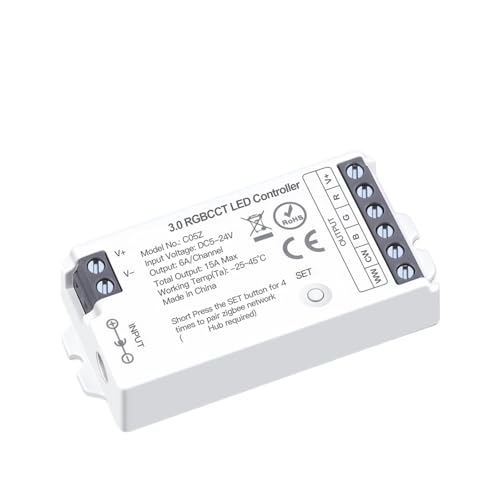 Contrôleur de gradation LED intelligent 3.0 RGBCCT DC5V-24V pour ruban