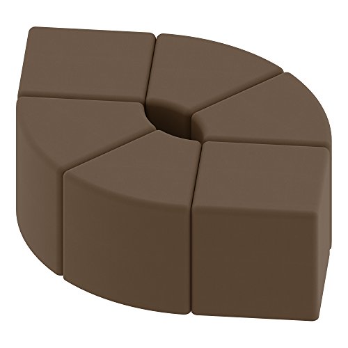 Image of Sprogs 12 inch H Structured Cube Stool -Flexible Modular Collaborative Soft Seating for Office, Home, Lounge and School Classrooms with Durable Frame -Chocolate