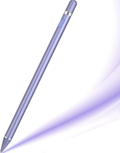 Image of DOGAIN Active Stylus Pen for Touchscreen, iPad Pencil 1.5mm Fine Point Pen, Digital Pens Rechargeable for Tablet, Stylus Pens Compatible with iPad Air /Mini /Pro /Android /iPhone and Most Device - Purple