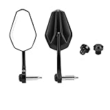 Langlebig und solide: Der Lenkerspiegel verfügt über eine E-Mark-Zertifizierung, er ist aus Glas und einer CNC-Aluminiumlegierung gefertigt. Er hat ein außergewöhnliches Aussehen und eine robuste Struktur, ist stoßfest und passt perfekt zu Ihrem Fahrrad.