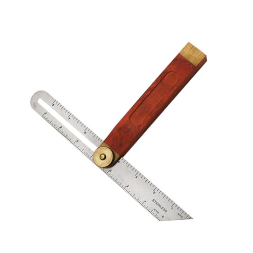 LOORGVEL スライディングベベルゲージ角測定器 木製ハンドル可能な角 定規 測定工具 木工工房用