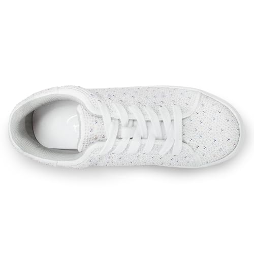 PARTY Women's Glitter Fashion Star Sneakers Low Top Platform Lace Up Comfortable Wedding Walking Shoes4