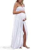 vestidos blancos largos elegantes paquete:1 * Vestido. BUOYDM Mujer Embarazada Chifón Largos Vestido de Fiesta Foto Shoot Dress Fotográficas de Maternidad Apoyos De Fotografía Blanco Talla única
