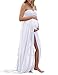 BUOYDM Mujer Embarazada Chifón Largos Vestido de Fiesta Foto Shoot Dress Fotográficas de Maternidad Apoyos De Fotografía Blanco Talla única